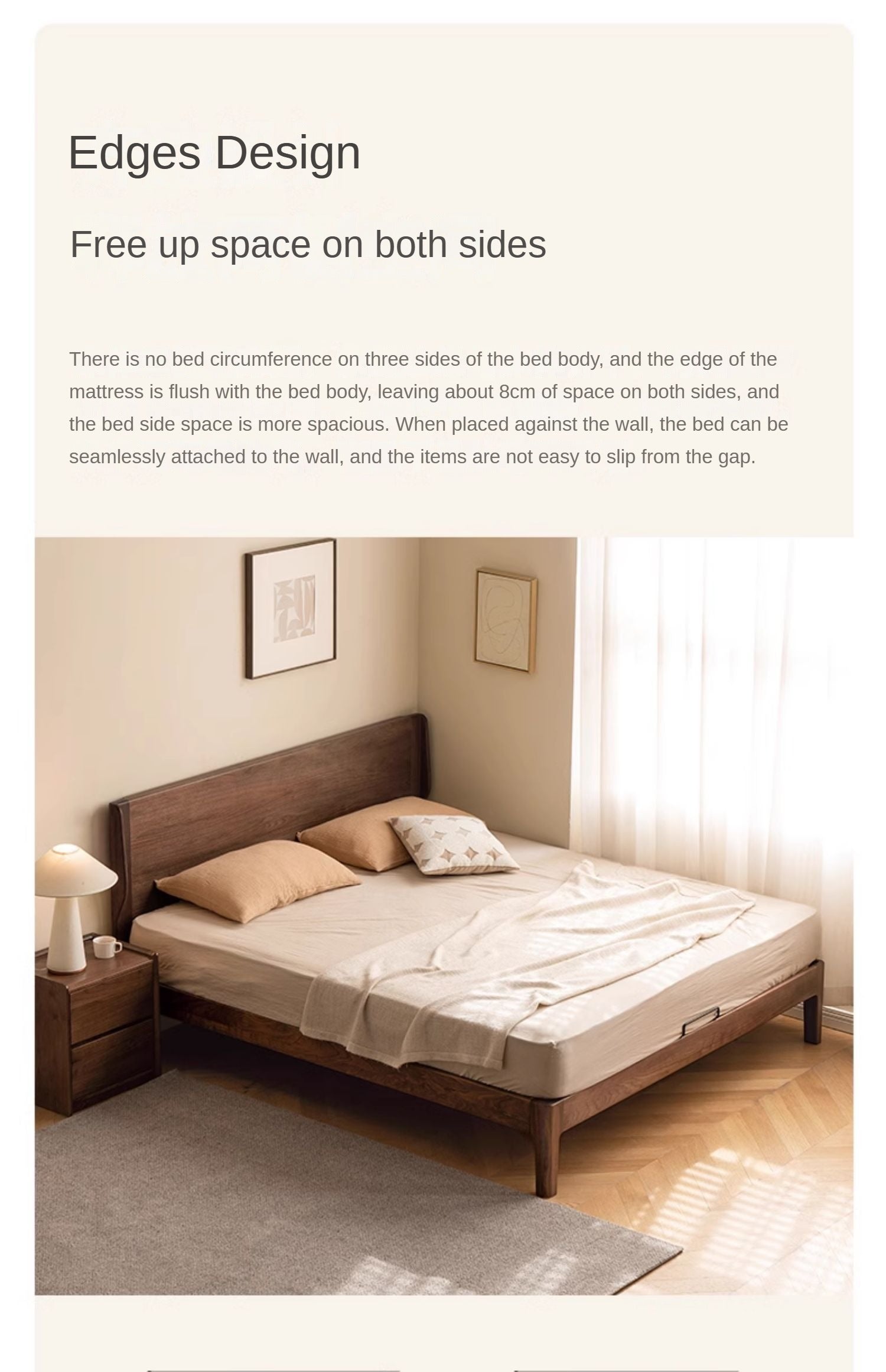 Ash ,North American Black Walnut Solid Wood Large Bed
