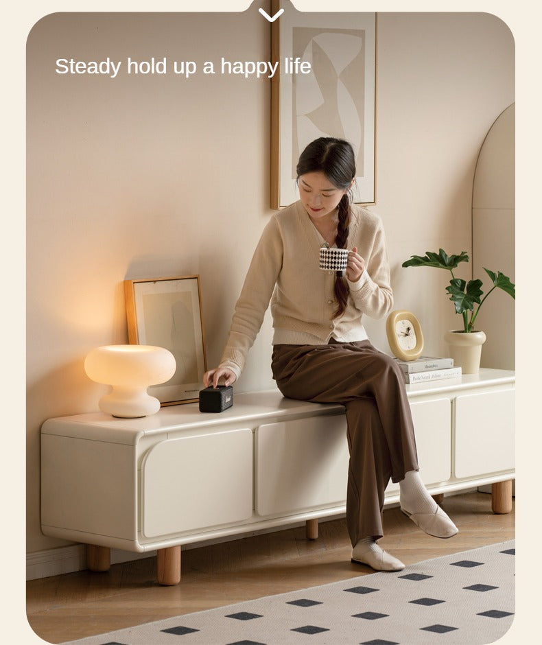 Poplar Solid Wood TV Cabinet with Drawers.