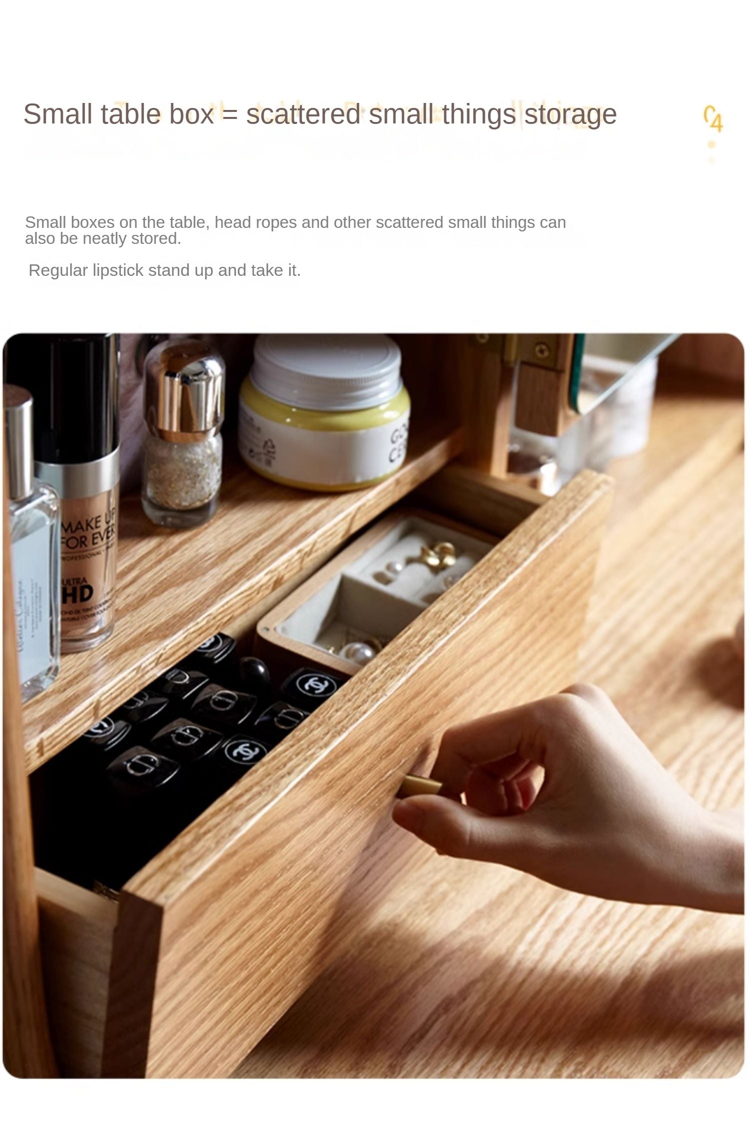 Oak Solid Wood, Solid Rubberwood Vanity Table, Makeup Table.