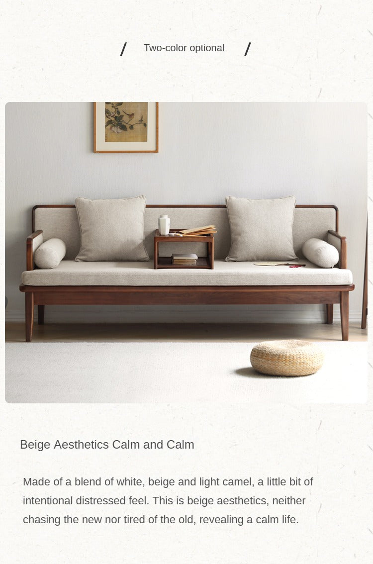 Black Walnut, Ash Solid Wood Sitting Sofa new Chinese Style.