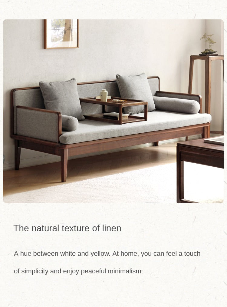 Black Walnut, Ash Solid Wood Sitting Sofa new Chinese Style.