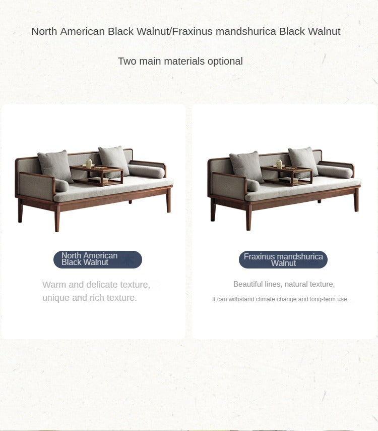 Black Walnut, Ash Solid Wood Sitting Sofa new Chinese Style.