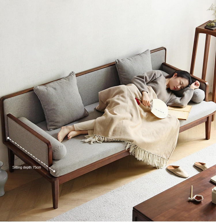 Black Walnut, Ash Solid Wood Sitting Sofa new Chinese Style.