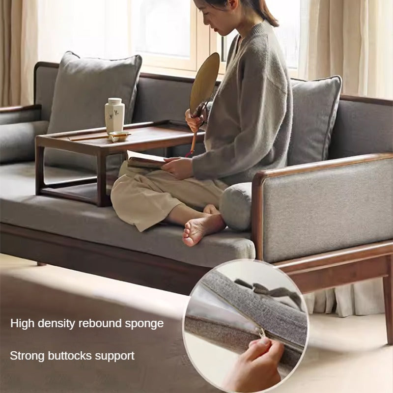 Black Walnut, Ash Solid Wood Sitting Sofa new Chinese Style.