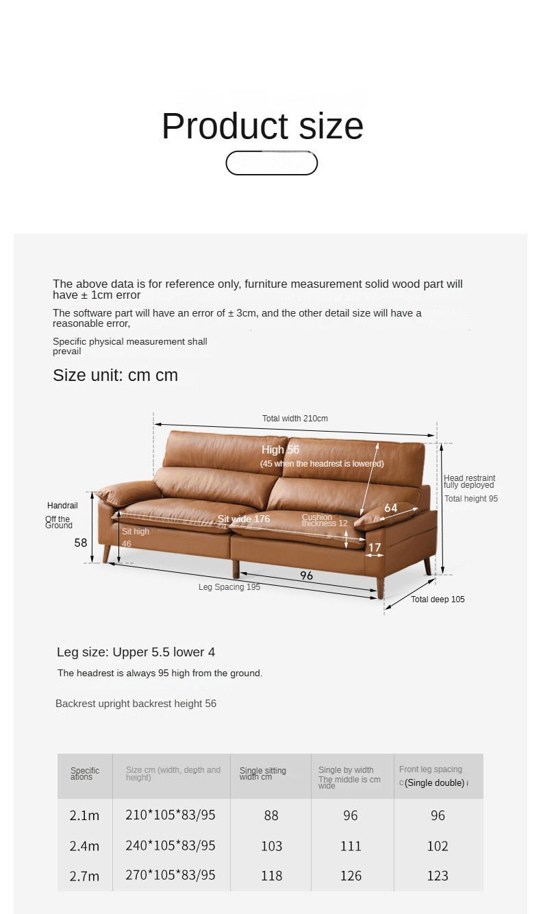 Fabric High Back Straight Sofa Modern.