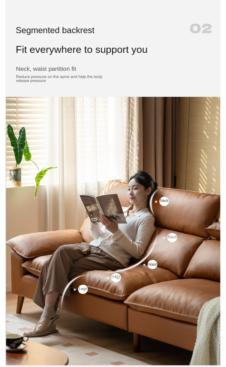 Fabric High Back Straight Sofa Modern.