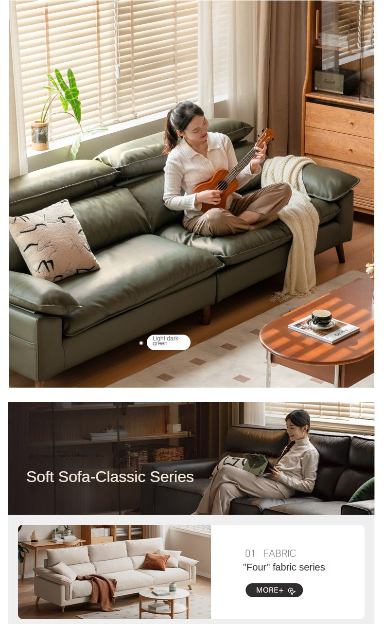Fabric High Back Straight Sofa Modern.