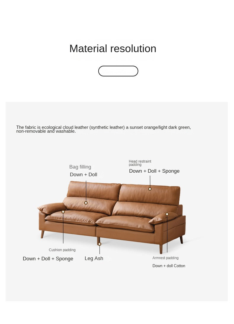 Fabric High Back Straight Sofa Modern.