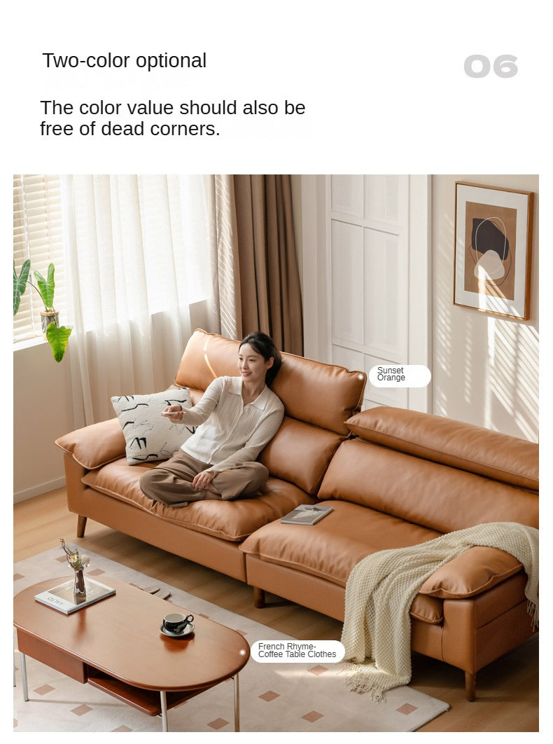 Fabric High Back Straight Sofa Modern.