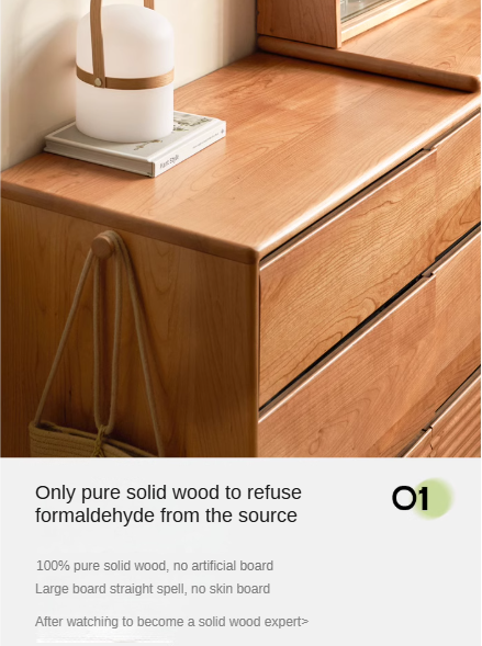 Cherry Solid Wood Retro Dressing Table.