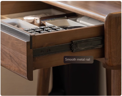 Black Walnut, Sandalwood Solid Wood Lighted Dressing Table.