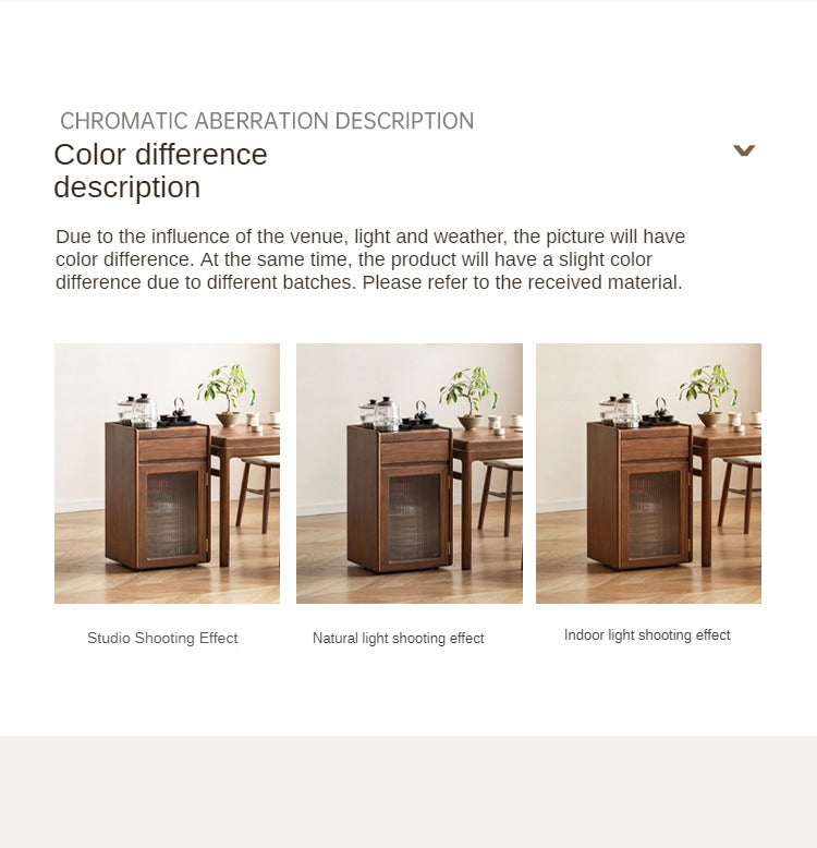 Oak, Black Walnut Solid Wood Tea Cabinet Kettle Integrated