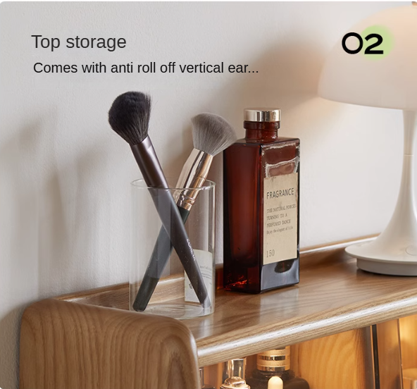 Ash Solid Wood Lighted Vanity Table.