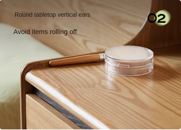 Ash Solid Wood Lighted Vanity Table.