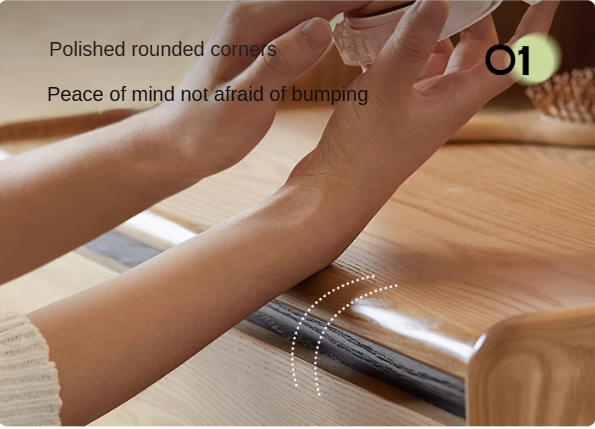 Ash Solid Wood Lighted Vanity Table.