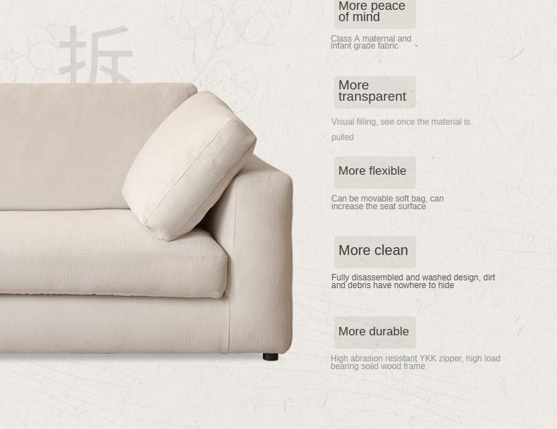 Soft Cream Upholstered Sofa