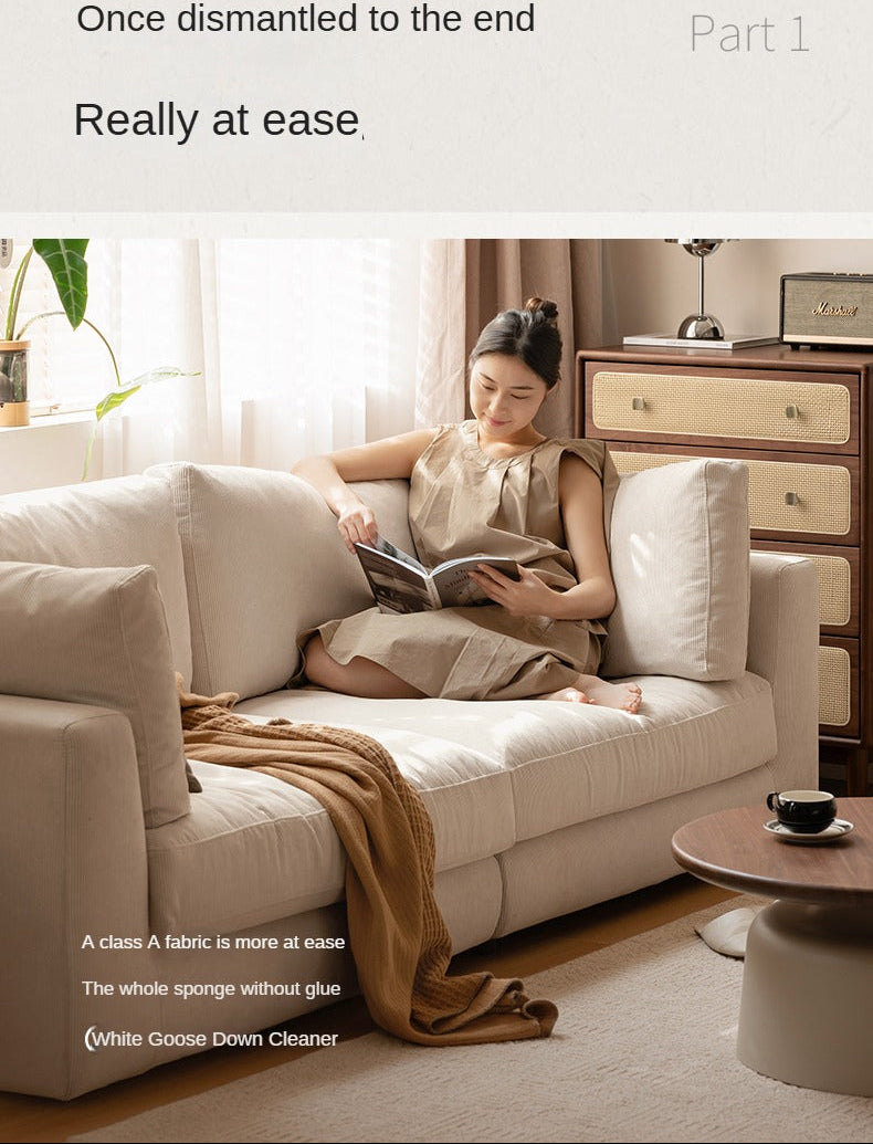 Soft Cream Upholstered Sofa