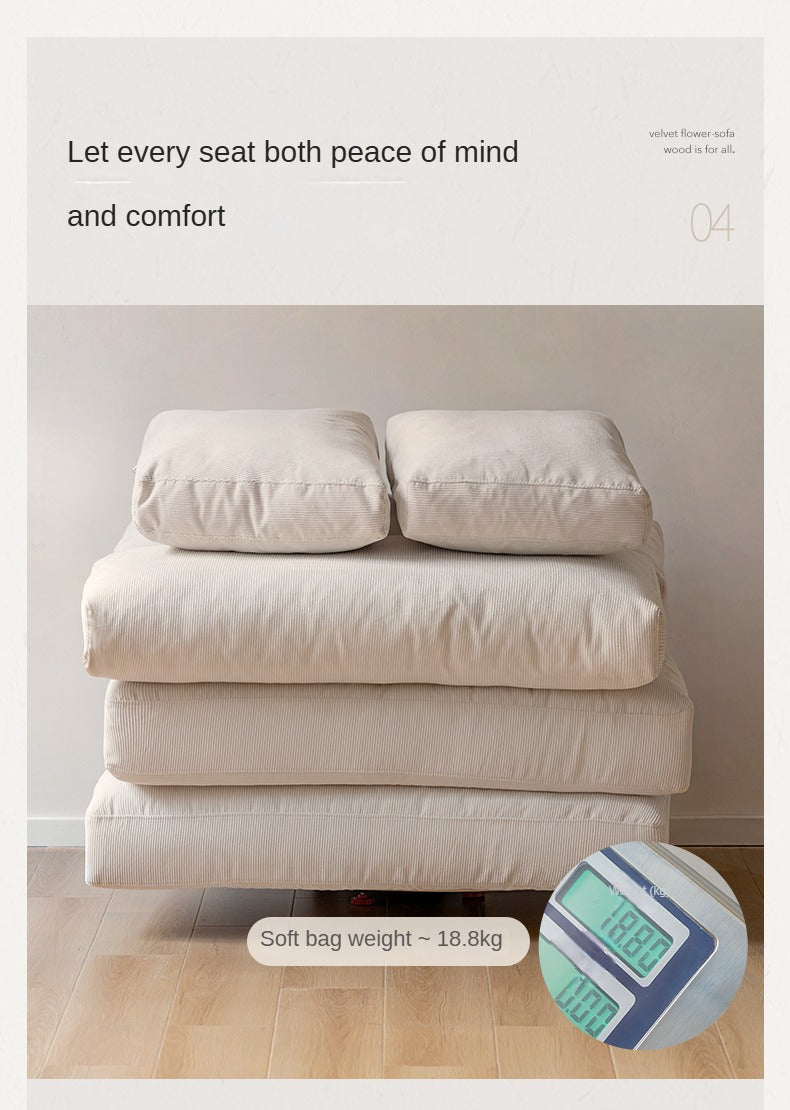 Fabric Sofa Straight Sofa White Cream Style.