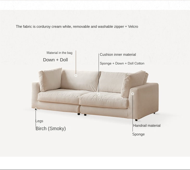 Soft Cream Upholstered Sofa