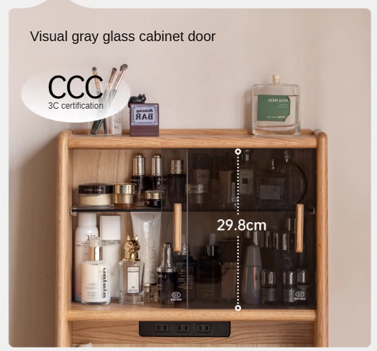 Oak, Solid Rubberwood Modern Dressing Table.