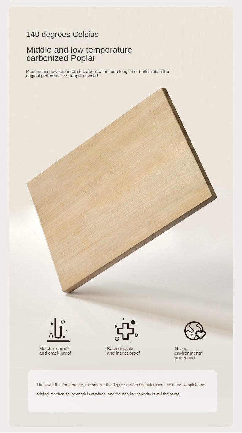 Poplar Solid Wood Rock Board Square Medieval Style Coffee Table