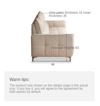Leather High Back Straight Sofa,