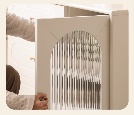 Tulipwood , Solid Rubberwood French Cream Style Retractable Vanity Table.