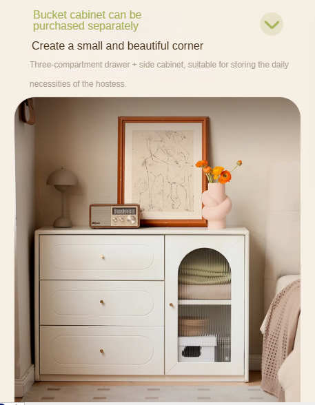 Tulipwood , Solid Rubberwood French Cream Style Retractable Vanity Table.