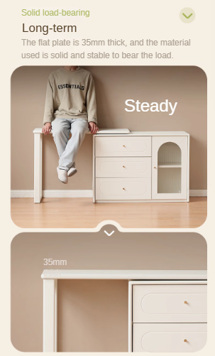 Tulipwood , Solid Rubberwood French Cream Style Retractable Vanity Table.