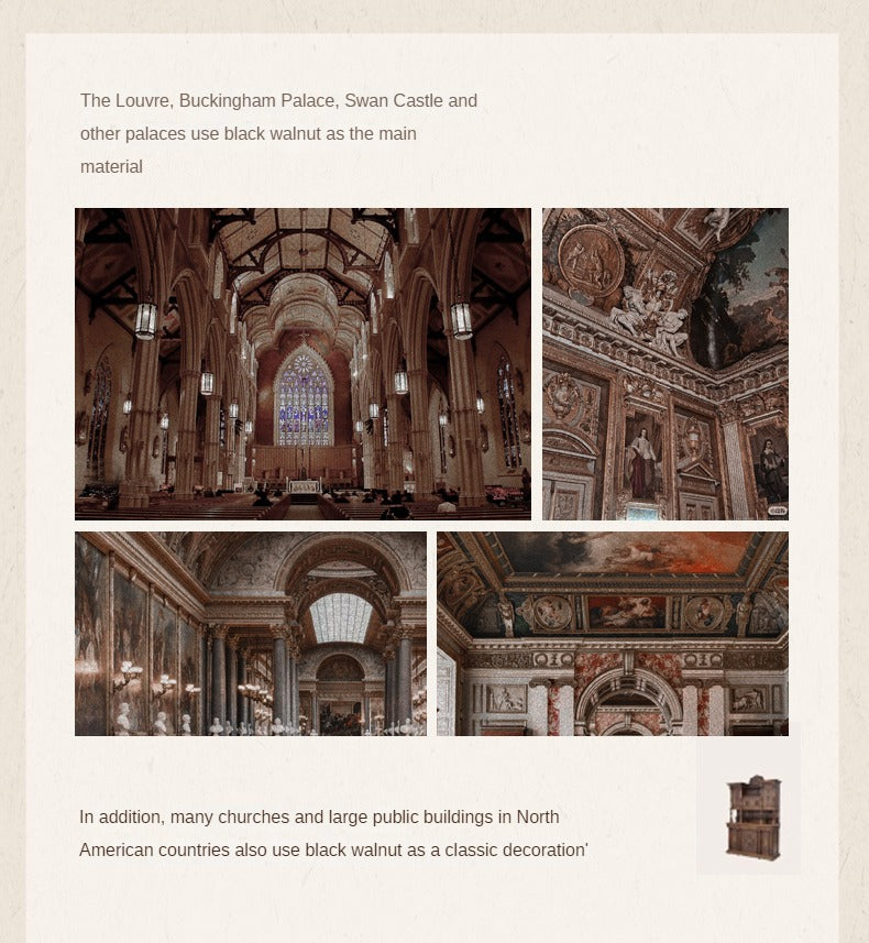 Black Walnut Solid Wood American Retro Coffee Table.