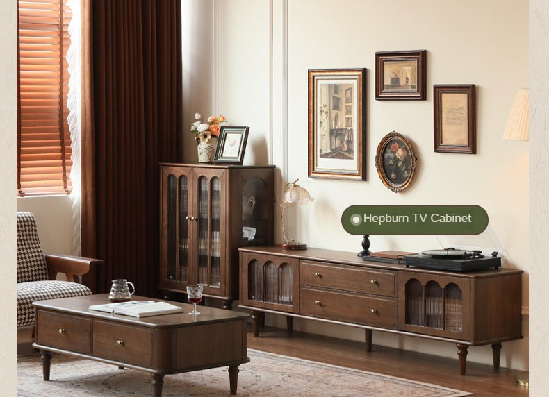 Black Walnut Solid Wood American Retro Coffee Table.