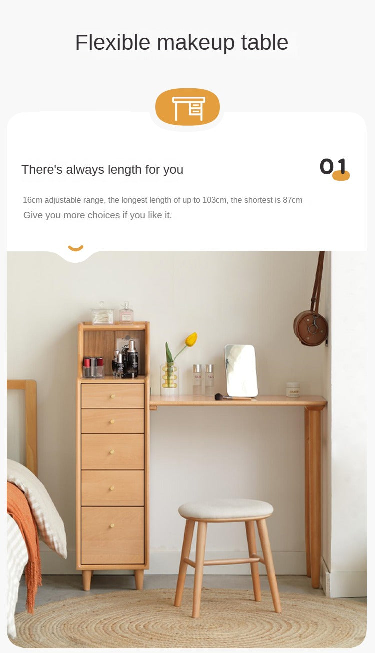European Beech Solid Wood Telescopic Dressing Table.