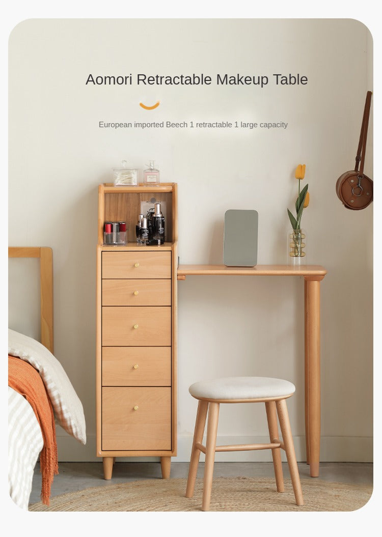 European Beech Solid Wood Telescopic Dressing Table.