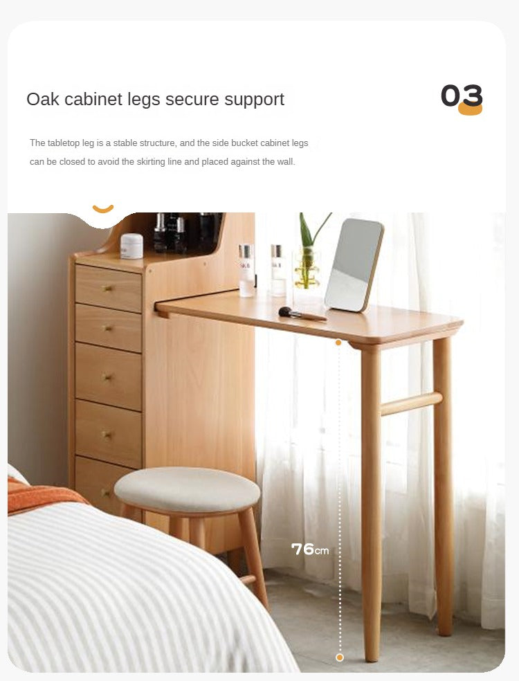 European Beech Solid Wood Telescopic Dressing Table.