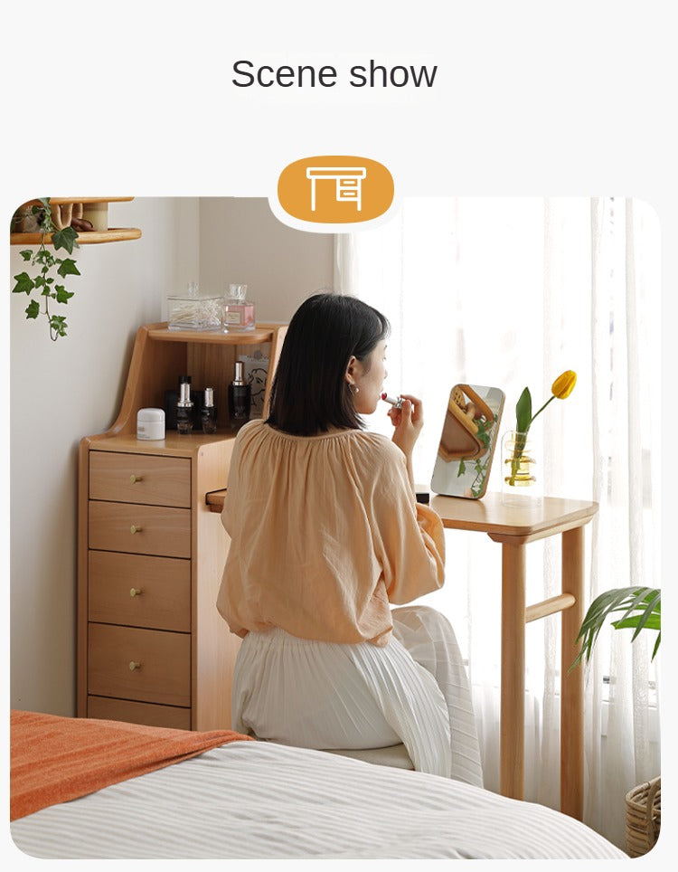 European Beech Solid Wood Telescopic Dressing Table.