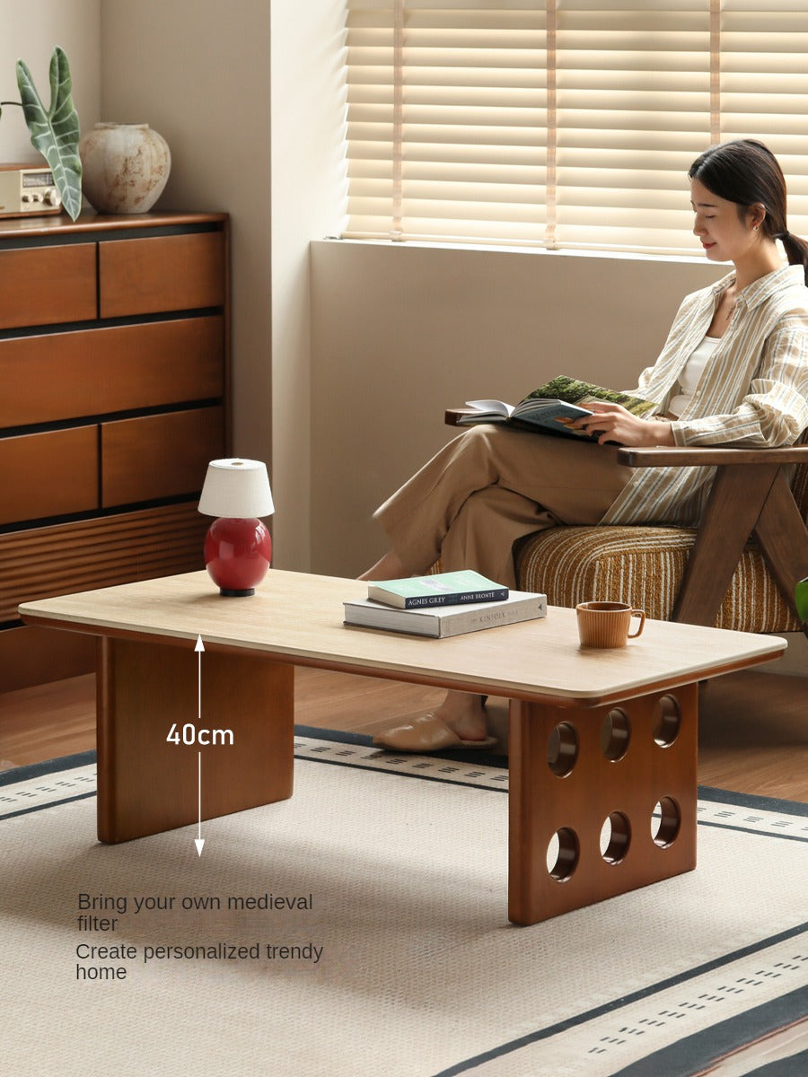 Poplar, Ash Solid Wood Rock Plate Retro Coffee Table.