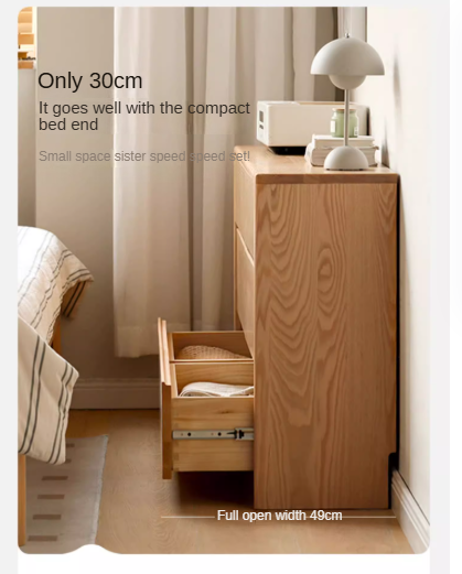 Oak Solid Wood Ultra Narrow Dresser.