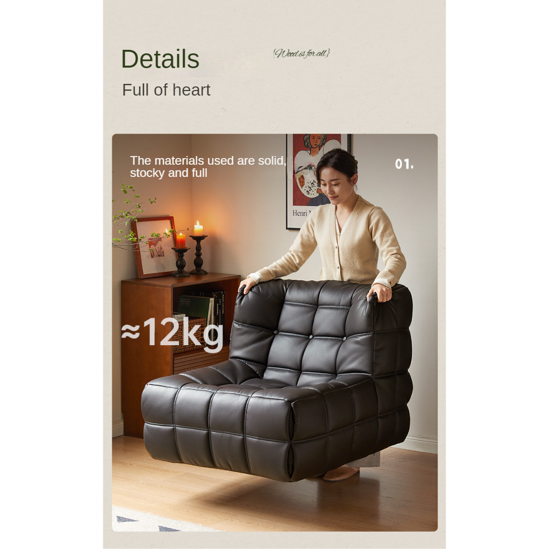 Ecological cloud leather lazy chair medieval style