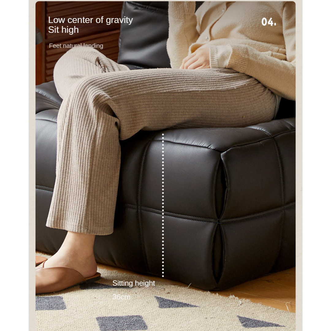 Ecological cloud leather lazy chair medieval style