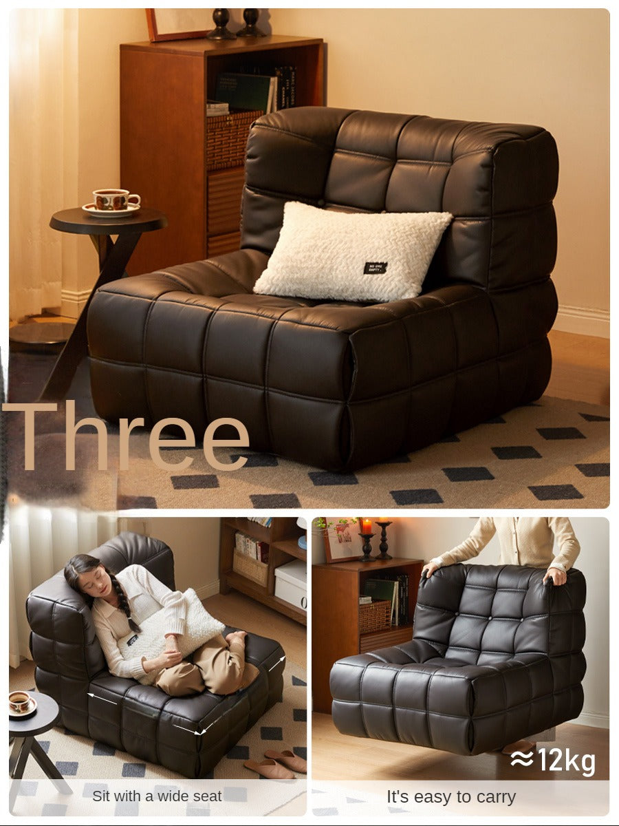Ecological cloud leather lazy chair medieval style