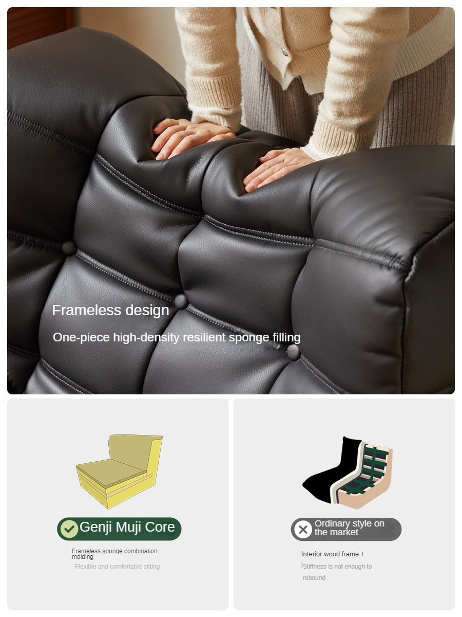 Ecological cloud leather lazy chair medieval style