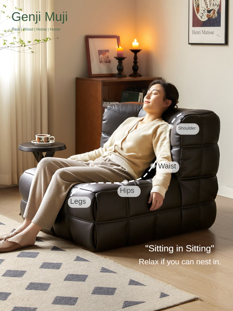 Ecological cloud leather lazy chair medieval style