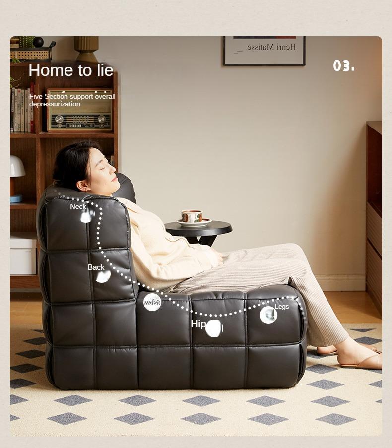 Ecological cloud leather lazy chair medieval style