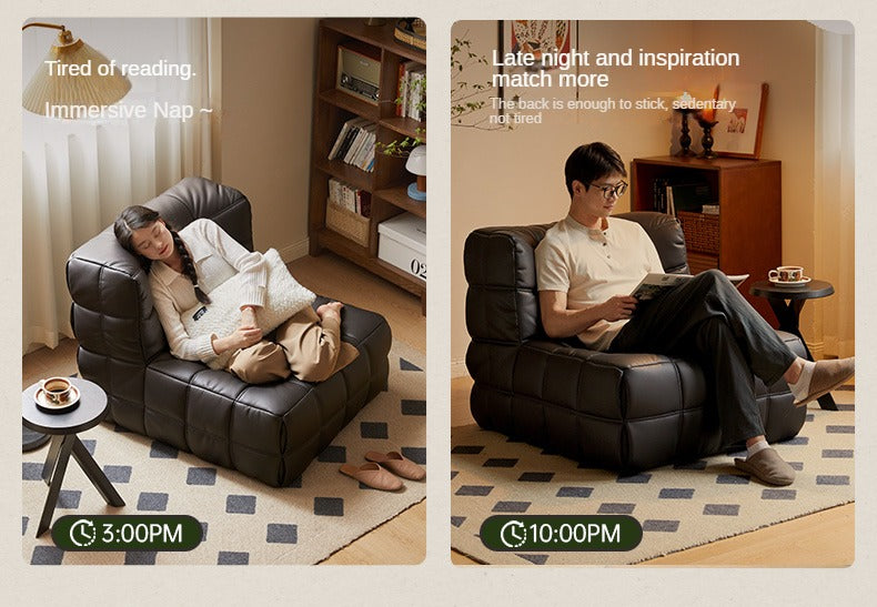 Ecological cloud leather lazy chair medieval style