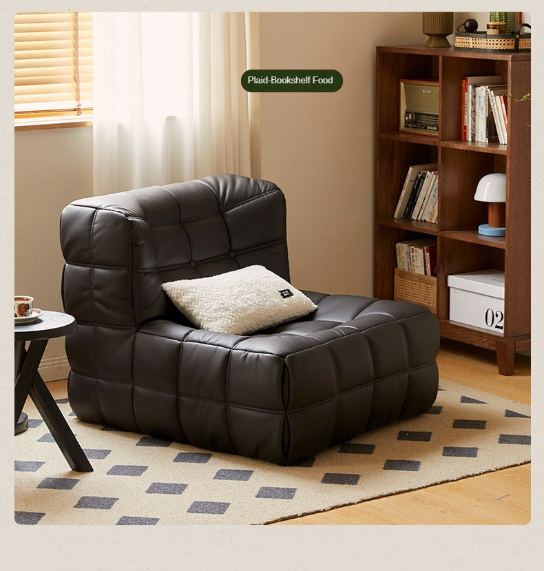 Ecological cloud leather lazy chair medieval style