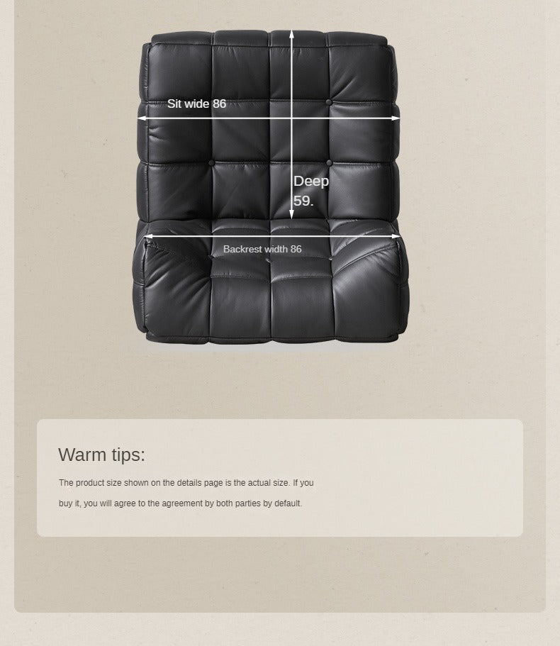 Ecological cloud leather lazy chair medieval style.