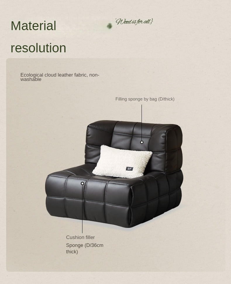Ecological cloud leather lazy chair medieval style