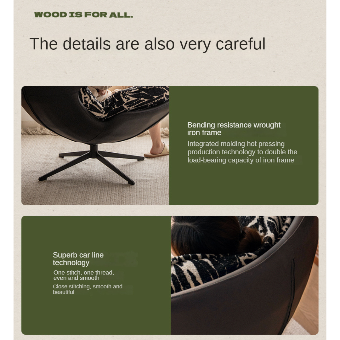Retro Rotating Eggshell Chair