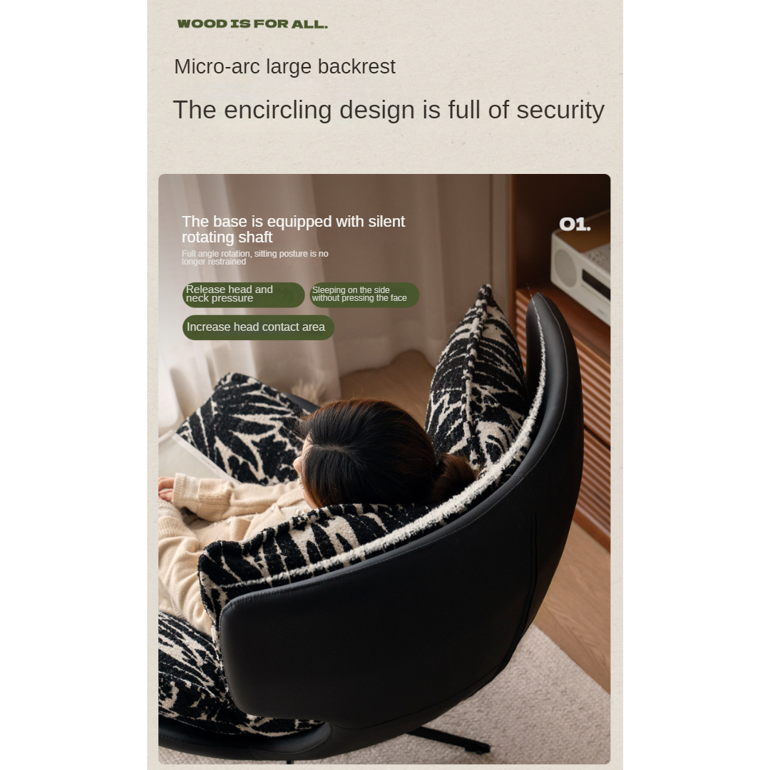 Retro Rotating Eggshell Chair