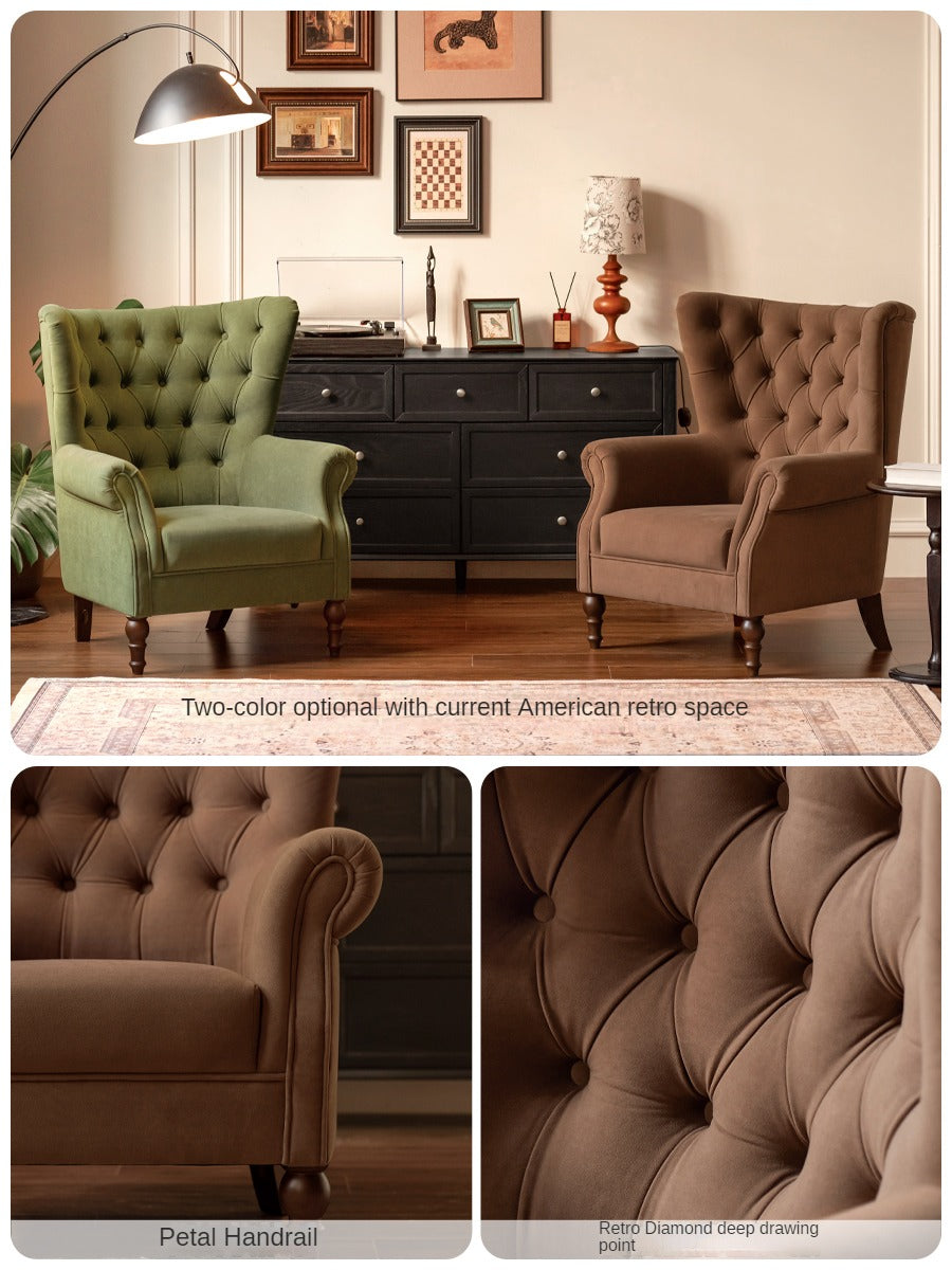 Fabric Sofa American Retro Chair.